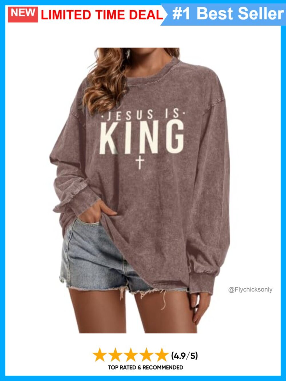 Christian Jesus Graphic Long Sleeve Tee Acid Wash Faith Shirt